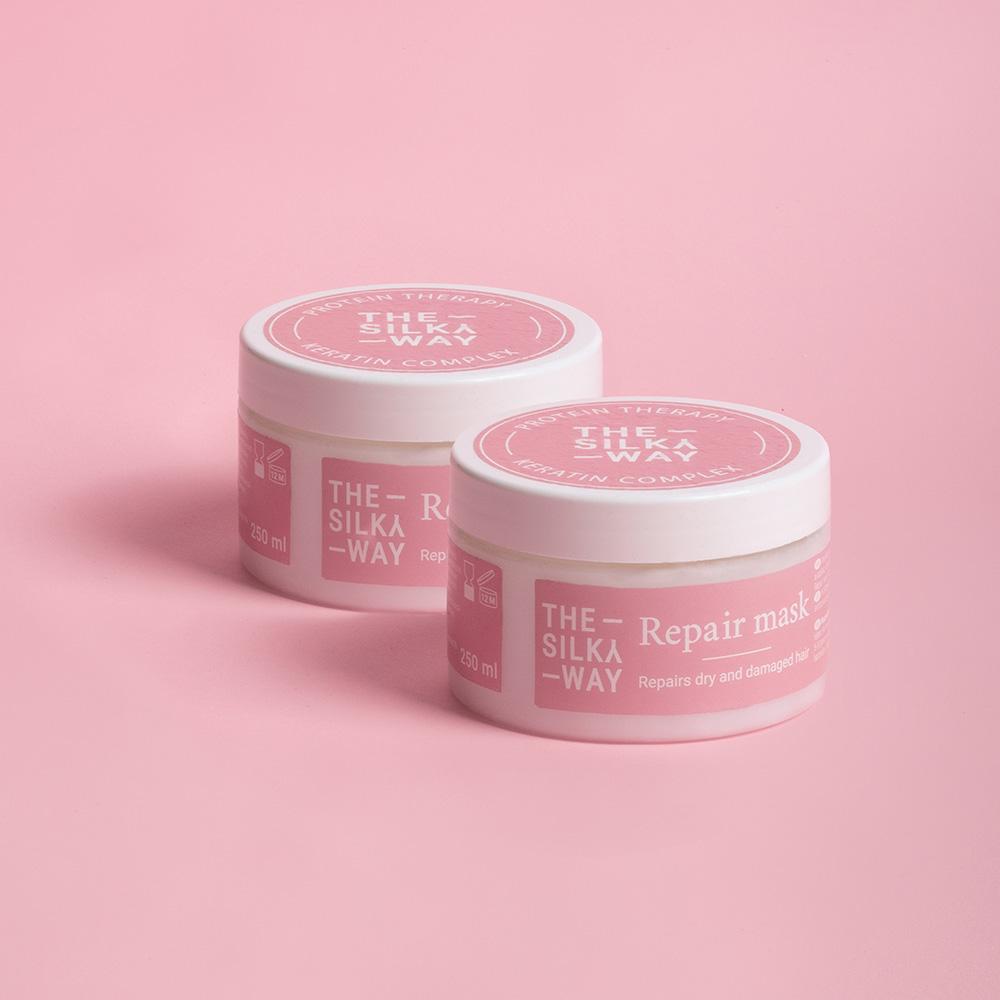 2 vasetti di maschera riparatrice per capelli